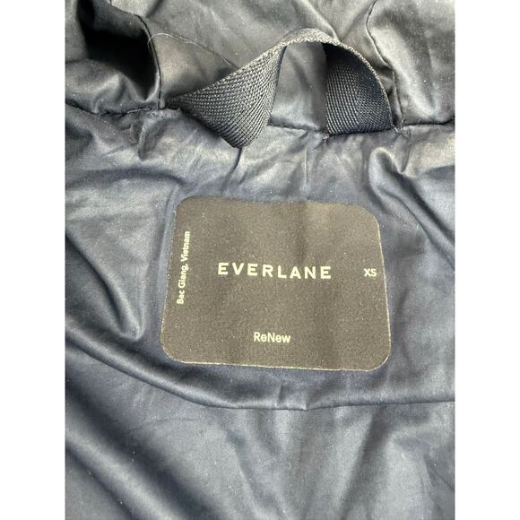 Everlane Women's XS Navy Blue ReNew Long Puffer Jacket - Picture 3 of 16